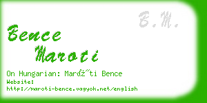 bence maroti business card